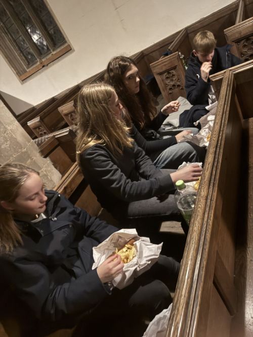 Explorer Scouts sleepover at St Andrew's, Horbling