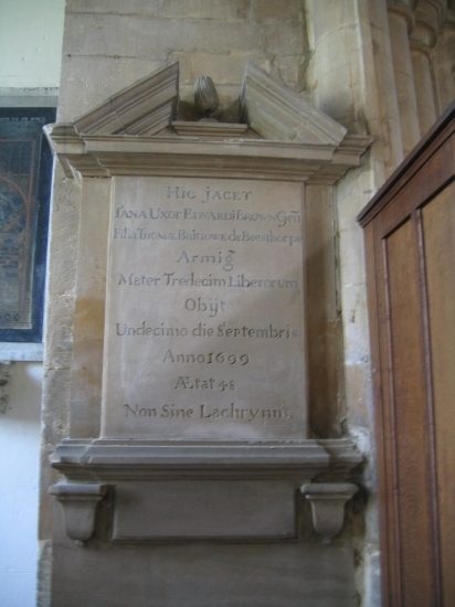 Monument to Edward Brown in the Lady Chapel