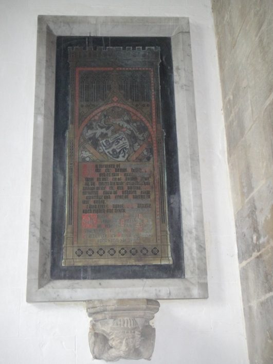 Brass plate designed by Pugin and made by Hardman
