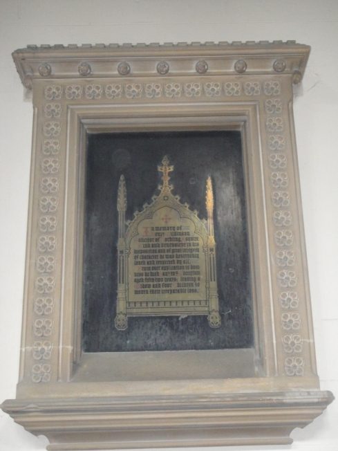 Brass plate designed by Pugin and made by Hardman